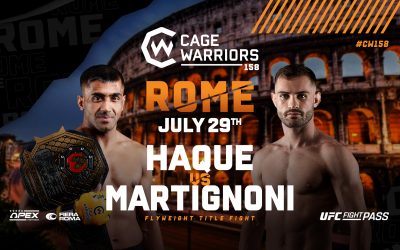 Haque vs Martignoni Title Bout Set for CW 158