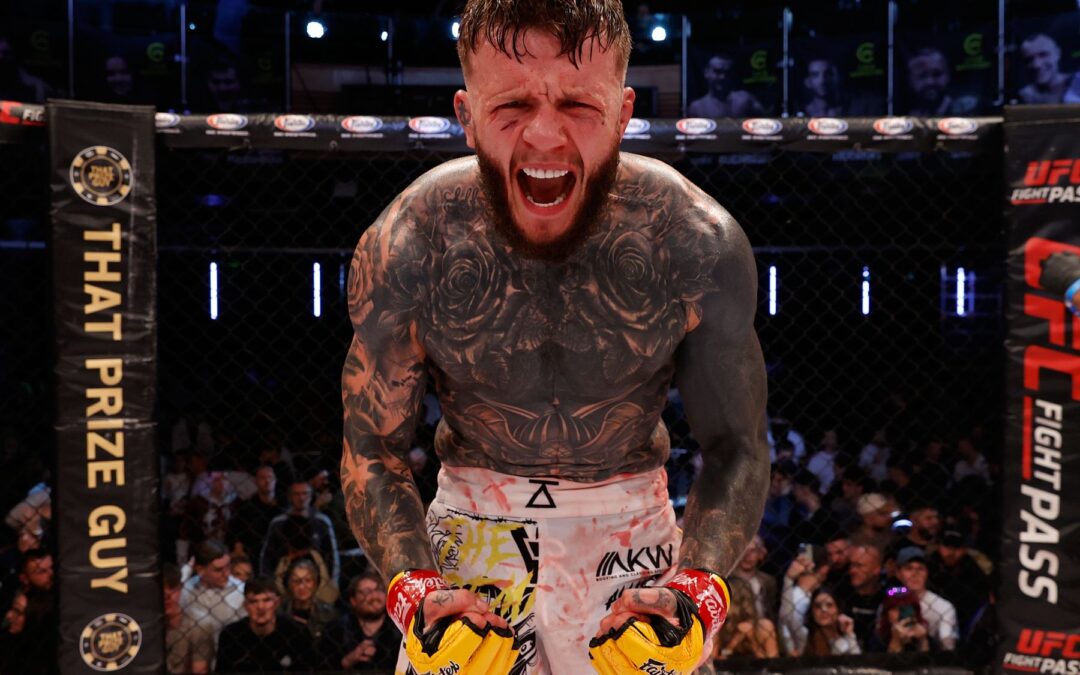 Jordan Vucenic celebrates his win at CW 196 London